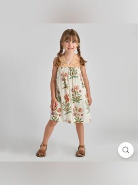 Pink Chicken Big Girls Cotton Popover Sequin Top Courtney Floral Dress